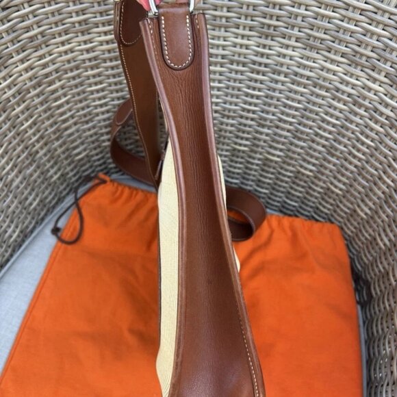 Authentic Hermes Toile Swift Evelyne PM leather brown crossbody bag RARE - Picture 9 of 16